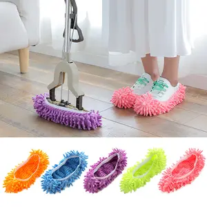 Popolare copriscarpe in ciniglia pantofole per la pulizia della polvere del pavimento Mop pantofole pigre