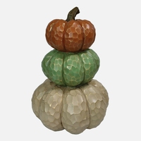 Dekorasi Meja Halloween 4 Inci Labu Putih Resin dengan Kata-kata Hitam
