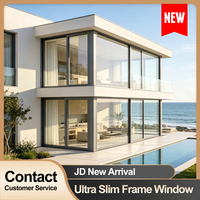 Ventanas Panorámicas de Aluminio con Rotura de Puente Térmico, Vidrio Triple Aislante, Diseño Moderno, Función Antiviento