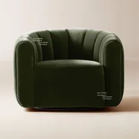 Sillón Modular Giratorio de Terciopelo Bouclé para Sala de Estar, Dormitorio, Oficina en Casa, Comedor, Ocio, Uso en Hoteles, Cómodo Sillón con Brazos