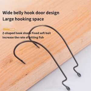 BKK <b>Black</b> Diamond Crank <b>Hook</b> Super Slippery Barbed Single Soft Bait Fishing <b>Hook</b> for Bass Mandarin Fish Lure Fishing - Product Image 2