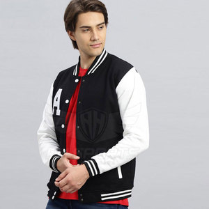 Custom 100% Wool Varsity <b>Jacket</b> <b>Leather</b> Sleeves Men Chenille Patch Letterman Bomber <b>Jacket</b> OEM Premium High Quality Outerwear - Product Image 5
