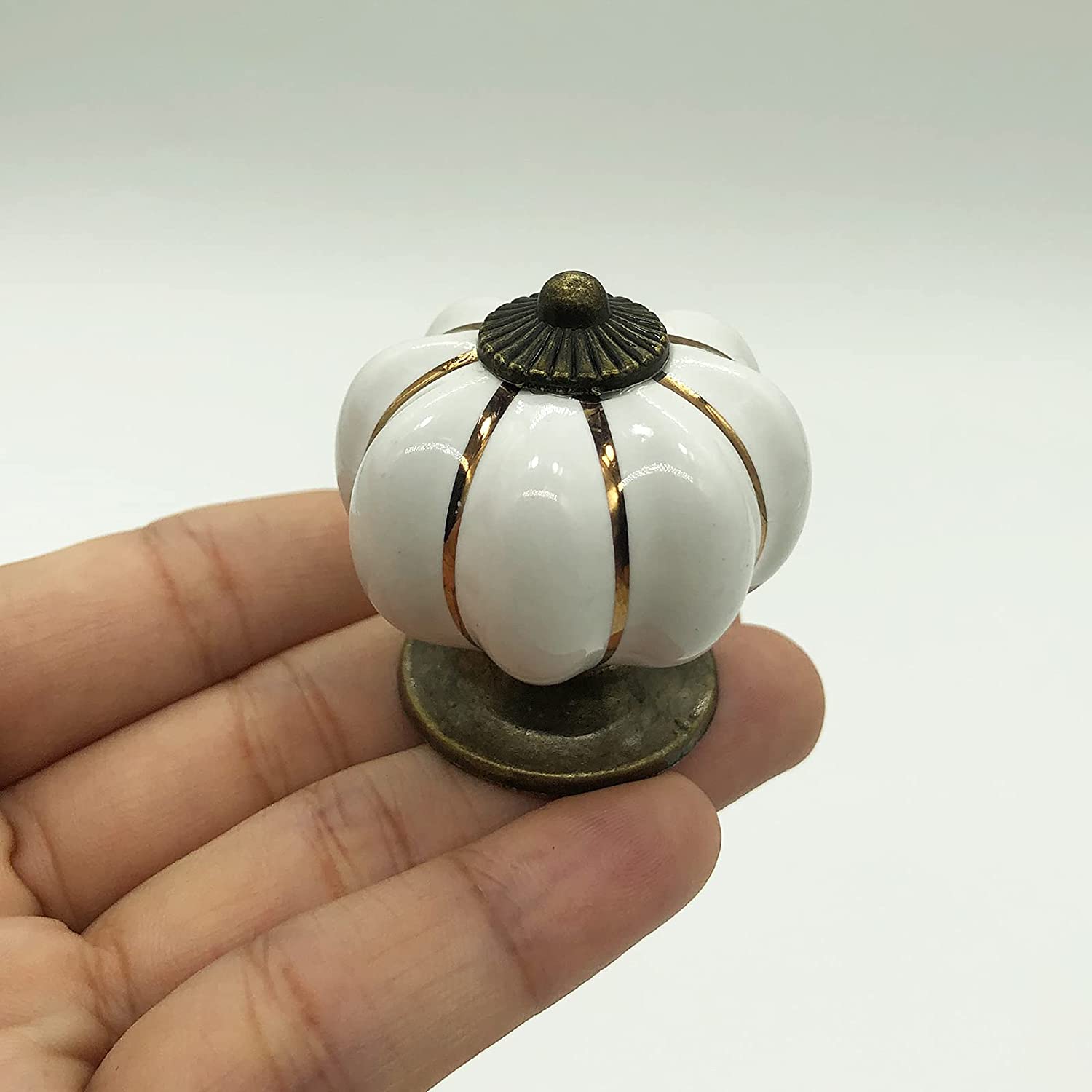 Ceramic Pumpkin Knobs Drawer Furniture  Handles  Door Hardware Dresser Cupboard Wardrobe Cabinet Knobs Pull
