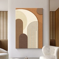 Peinture décorative haut de gamme Morandi abstraite 3D en sable, impression numérique sur toile, imperméable, écologique, encadrée pour canapé