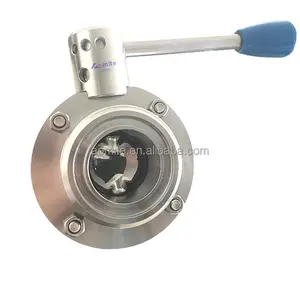 wenzhou supplier Sanitary Stainless steel 304 DIN manual thread butterfly valve
