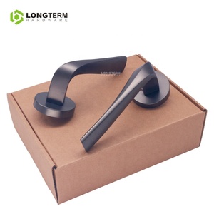 Tay nắm cửa gỗ trang trí kiểu hiện đại, khóa âm, tay nắm bằng hợp kim kẽm màu đen, kiểu tròn, dành cho cửa nội thất - Product Image 2