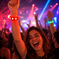 Bracelet LED NFC personnalisé avec logo - Vente en gros - Bracelet RFID programmable avec éclairage RGBW pour événements, concerts et contrôle d'accès