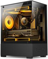 Boîtier de PC de jeu en verre trempé fourni par l'usine, tour de bureau compatible Micro ATX ITX ATX, alimentation, accessoires pour hôte PC