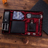 Set de Regalo de Lujo para Hombre Éxito de Ventas IStapromo Gifts con Pluma, Corbata, Cinturón, Cartera y Reloj de Pulsera para Hombre con Correa de Cuero para Negocios