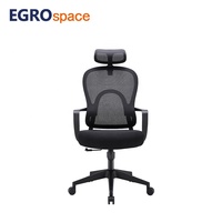 EGROspace Chaise de bureau de direction ergonomique pivotante en maille avec appui-tête, mobilier commercial de luxe