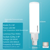 Tube lumineux LED à brancher, prise horizontale 2 broches 2P, ampoule maïs, lampe G24, lampe à économie d'énergie 2U 3U, ampoule colonne LED 4P