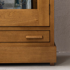 Modern African Teak Wooden Dining Room <b>Sideboard</b> Storage Cabinet with Glass Door and Drawer for <b>Kitchen</b> - Product Image 6