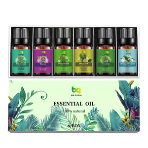 Set Diffuser minyak esensial aromaterapi 100 murni, Organic-10ml (5ml atau 10ml) 6 set minyak esensial