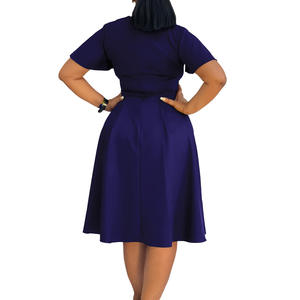 فساتين صيفية جديدة لعام <span class=keywords><strong>2026</strong></span> للنساء، فستان أنيق غير رسمي بلون واحد وأكمام قصيرة على شكل حرف A، فستان رسمي للسيدات - Product Image 5