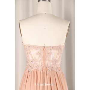 Aline transparente Fishbone bordado rebordear satén largo Vestido De noche Chaozhou Factory's Modern Bridesmaid Vestido De <span class=keywords><strong>Fiesta</strong></span> - Product Image 6