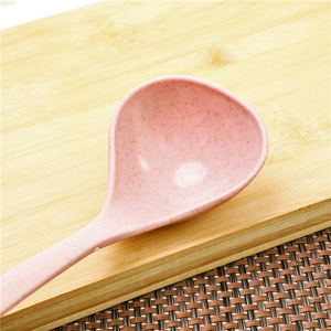 Cuillère à soupe en paille de blé pour usage domestique, cuillère à soupe à long manche, cuillère à riz, cuillère en paille de blé, grande cuillère en plastique épaissi - Product Image 4