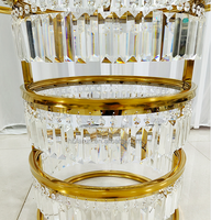 Centre de table moderne Furun 2023 pour mariage, en acier inoxydable doré, nouveau design, table à gâteau en cristal pour mariage