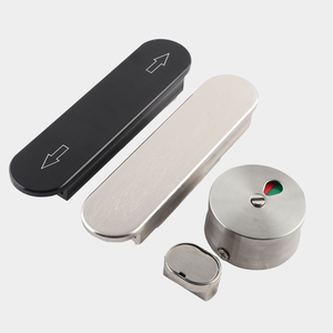 Serrure de porte à verrouillage coulissant pour cloison de vestiaire, en acier inoxydable, avec indicateur - Product Image 1