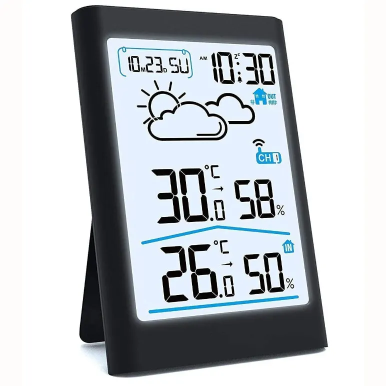 Termometer Dalam Ruangan, Higrometer Digital Dalam Ruangan Monitor Kelembaban Stasiun Cuaca Nirkabel
