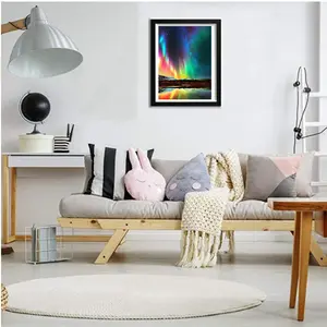 diamond painting aurora Suppliers-DIY Full Diamond Painting Adults and Kid Embroidery Colorful Aurora 5D Diamond Painting Kit Canvas Home Wall Decor