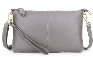 Piccola <span class=keywords><strong>Borsa</strong></span> a <span class=keywords><strong>Tracolla</strong></span> da Donna in Vera Pelle Morbida e Resistente, Colore <span class=keywords><strong>Argento</strong></span> Metallizzato - Product Image 3