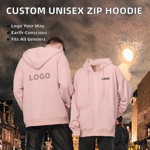 Sudadera con capucha de invierno unisex de alta calidad OEM, con cremallera, personalizada, con efecto desgastado, transpirable y ecológica. - Product Image 2