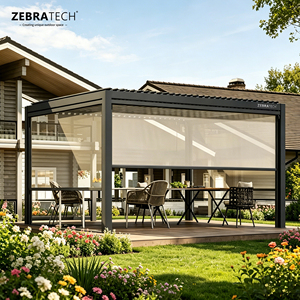 Gazebo de Jardín de Aluminio de Lujo con Características Resistentes al Viento y a la Lluvia, Aprobado por NFPA701 para Uso en Exteriores, PL01 PLUS PL01 PLUS - Product Image 3