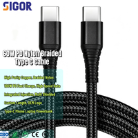 Cable USB-C de 60W PD 3A, Compatible con RoHS 2026, 100% Cobre Puro, Trenzado de Nailon, Cable de Carga Rápida y Transferencia de Datos Tipo-C para Samsung/Laptop