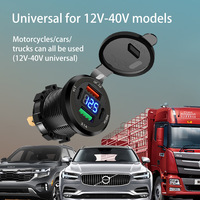 Chargeur de voiture double USB C et charge rapide QC3.0 USB 4 ports, prise USB 12V-24V pour bateau, marine, moto, camping-car, camion