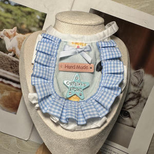 귀여운 테디 베어 개 스카프 턱받이 애완 동물 의류를위한 고양이 기능이있는 여름 장식 애완 동물 침을 흘리는 턱받이 - Product Image 3