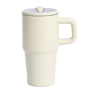 Nueva Tendencia: Taza de Viaje de Acero Inoxidable de Doble Pared de 20oz, Aislada al Vacío, con Asa y Popote, Portátil para Portavasos de Coche - Product Image 2
