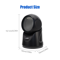 Escáner de Códigos de Barras 2D Inalámbrico de Alta Velocidad con Bluetooth, Sensor Automático, Batería de 2600 mAh y Base de Carga