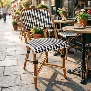 Chaise de bistrot française en rotin PE, structure en rotin naturel, sans accoudoirs, pour terrasse extérieure, café, jardin, <span class=keywords><strong>restaurant</strong></span> - Product Image 1
