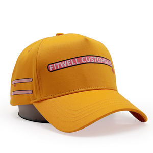 उच्च गुणवत्ता वाला सोना पीला कस्टम 5 पैनल मुद्रित लोगो बेसबॉल कैप - Product Image 6