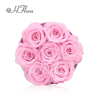 Roses conservées dans une boîte en papier ronde Roses de longue durée Cadeaux de fleurs conservées pour le cadeau de Saint Valentin