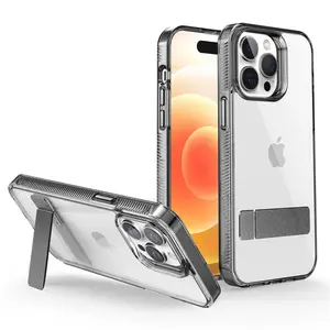 Für iPhone 14 Kicks tand Transparente Hülle Abdeckung Haut Luxus Clear Appl Handy hülle für iPhone14 Stand hülle 12 13 Pro max