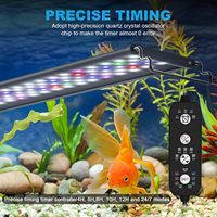 Seaoura SR-618 Lampu LED Akuarium yang Dapat Diprogram dengan 5 Pengaturan Waktu 4 6 8 10 12 Jam Otomatis Nyala Mati Lampu Akuarium 9 Mode Warna