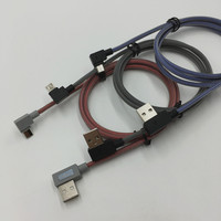 El mejor cable USB de 90 grados en ángulo recto de alta velocidad 2,0 Micro 480Mbps Cable de cargador para computadora portátil Android