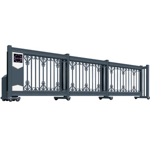 Porte automatique télescopique autoportante pliable en aluminium électrique sans rail principal coulissant pour appartement, hôtel, centre commercial - Product Image 3