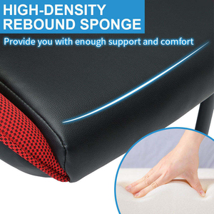 Chaise de jeu PC rouge en cuir PU pour gamer avec fonction massage, style racing - Product Image 4