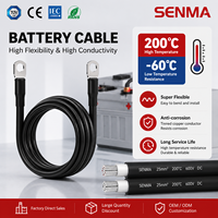 M8 Anschlussklemmen Anpassbare Kupfer-Batteriekabel Rot und Schwarz 70mm² Silikongehäuse IP65 für Solaranlagen Wohnmobile Automobilindustrie
