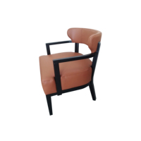 Fauteuils d'appoint durables pour hôtels, cafés, villas et restaurants, avec structure en bois et revêtement en cuir PU, chaise de salle à manger à dossier ailé
