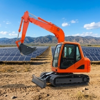 Mini-excavatrice sur chenilles de 8 tonnes, petite machine de terrassement, profondeur de creusement maximale pour les projets de construction agricole et routière