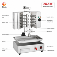 Machine à shawarma électrique commerciale en acier inoxydable, gril à kebab de comptoir pour restaurant et restauration