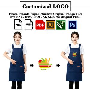 Tabliers en cuir personnalisés avec logo, imperméables, confortables, en toile, sans manches, respirants, pour le service alimentaire, anti-salissures - Product Image 2