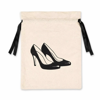 Sac de courses réutilisable en lin de haute qualité avec cordon de serrage, personnalisable avec logo imprimé, pochette de rangement en coton pour vêtements et chaussures, sac anti-poussière en coton