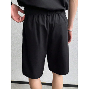 <span class=keywords><strong>Bermuda</strong></span> Estivi da Uomo Casual a Vita Alta, Anti-Piega, Tessuto Solido, Nuovi, Larghi, Gamba Dritta, Traspiranti - Product Image 2