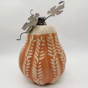 手描きの陶器製カボチャの飾り、ハロウィン、感謝祭、秋の収穫、家のテーブルセンターピース、棚の置物に最適なカボチャ - Product Image 6