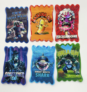 Custom Printing Special Shaped Zip Lock 3.5 7 14 28 g Childproof Die Cut Foil Matte Irregular Shape Mylar Bag for <strong>Edibles</strong> Candy - Product Image 2