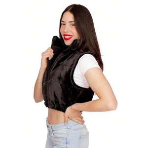เสื้อกั๊กแฟชั่นผ้ากำมะหยี่นุ่มลำลองสำหรับผู้หญิงเสื้อครอปเซ็กซี่ - Product Image 2